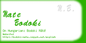 mate bodoki business card
