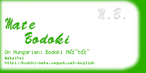 mate bodoki business card